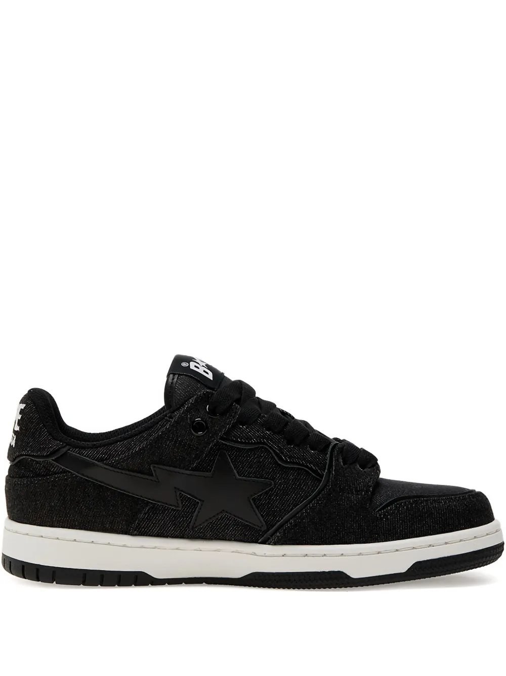 

Декорированные кроссовки из денима A BATHING APE, черный