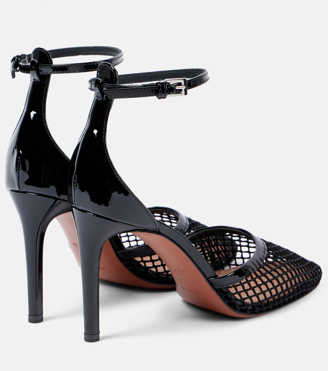Туфли-лодочки с сетчатым верхом и кожаной отделкой Alaïa, нуар — фото 2
