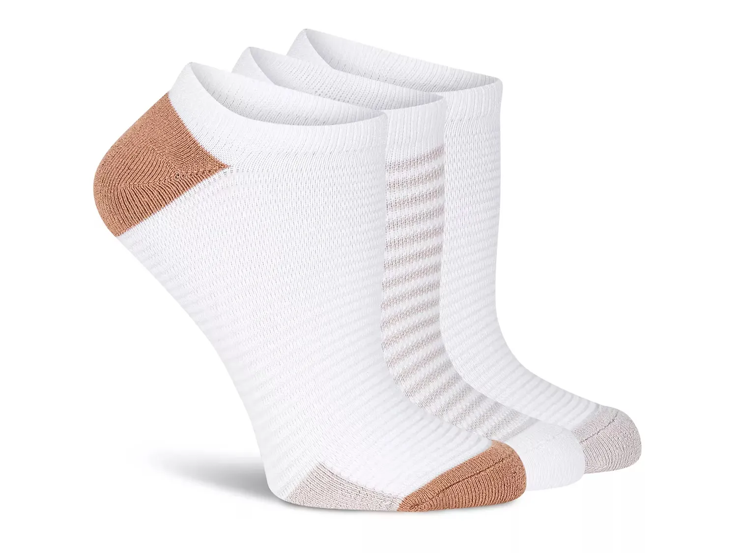 

Женские носки-невидимки с амортизацией - 3 пары Lemon, White/Beige/Tan