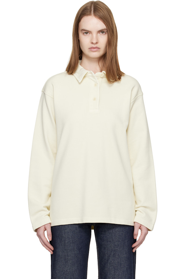 

A.P.C. Темно-Синяя рубашка-поло с длинными рукавами