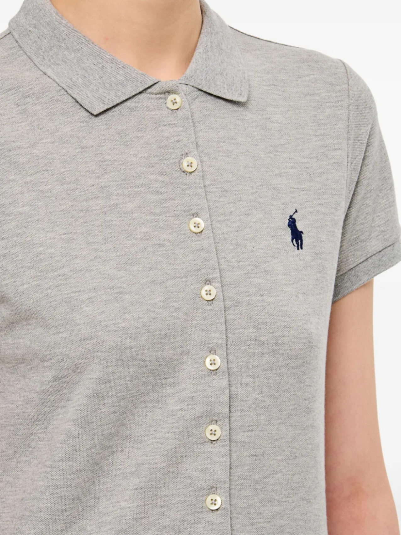 Рубашка поло на пуговицах Polo Ralph Lauren, серый — фото 4