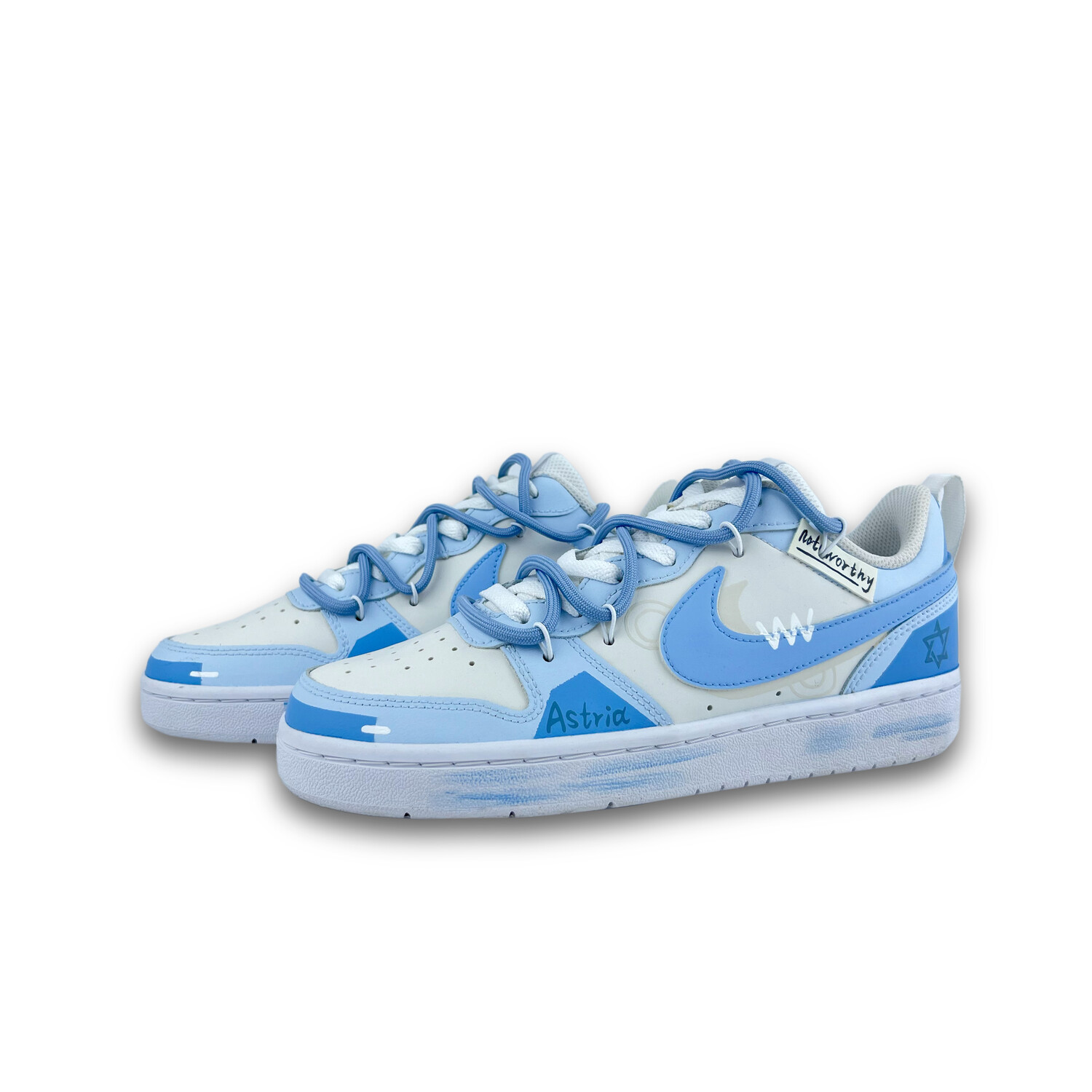 

Кроссовки Nike Court Borough 2 Skateboarding Shoes Women's Low-top Grey/white/beige, синий