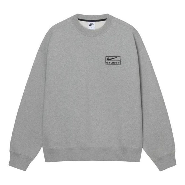 

Толстовка Nike Fleece Crew Hoodie x Stussy, серый