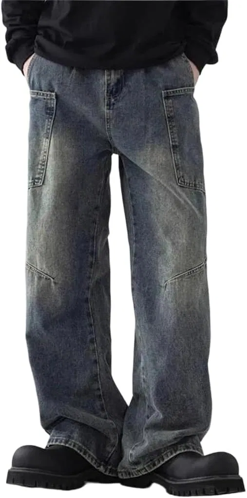 Джинсы прямые широкие Men, Blue