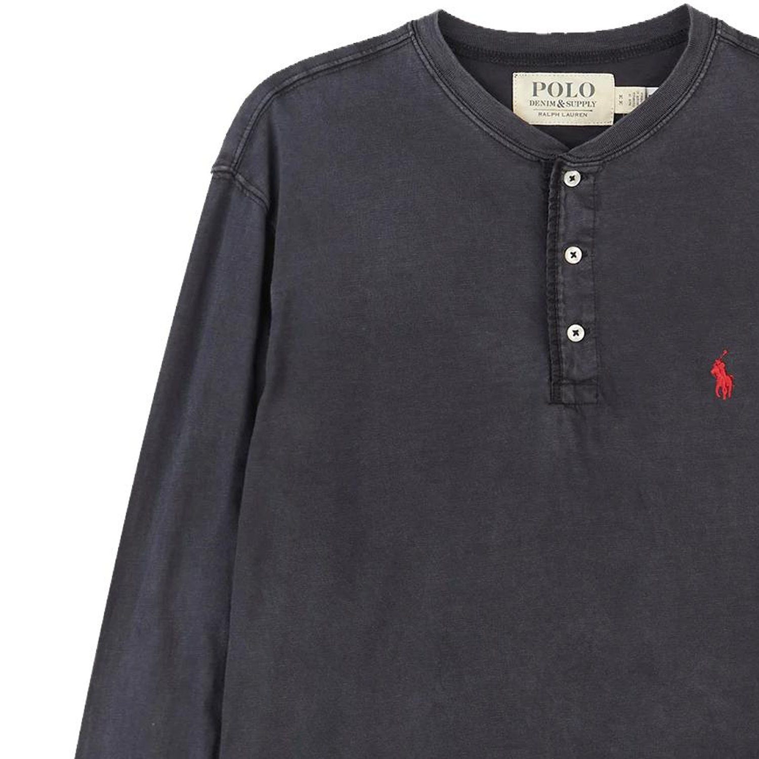Лонгслив Polo Ralph Lauren Slub Jersey Henley, черный — фото 3