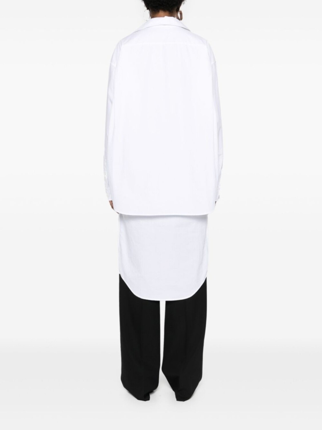 Balenciaga платье-рубашка с вышитым логотипом, белый — фото 4