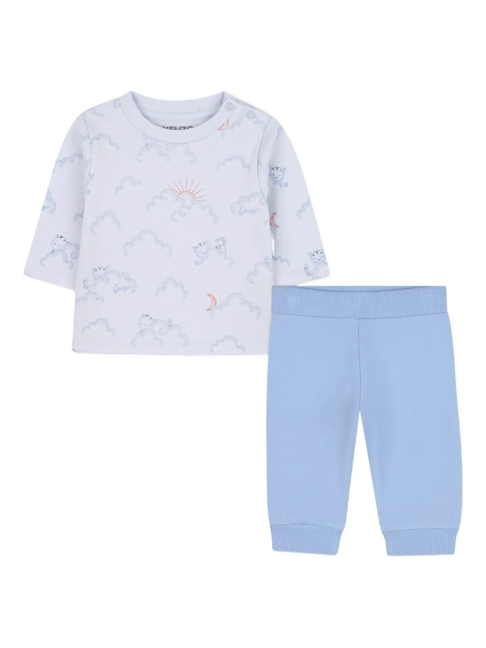 

Комплект из толстовки и брюк с принтом Kenzo Kids, синий