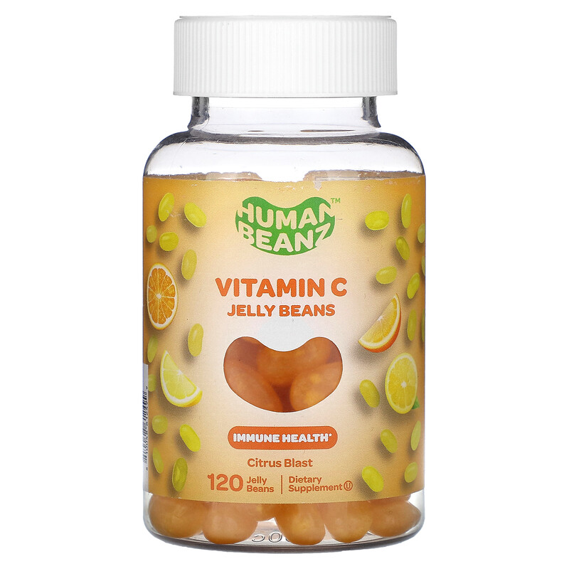 

Human Beanz, Желейные бобы с витамином С, цитрусовые, 160 мг, 120 желейных бобов (40 мг в желейных бобах)