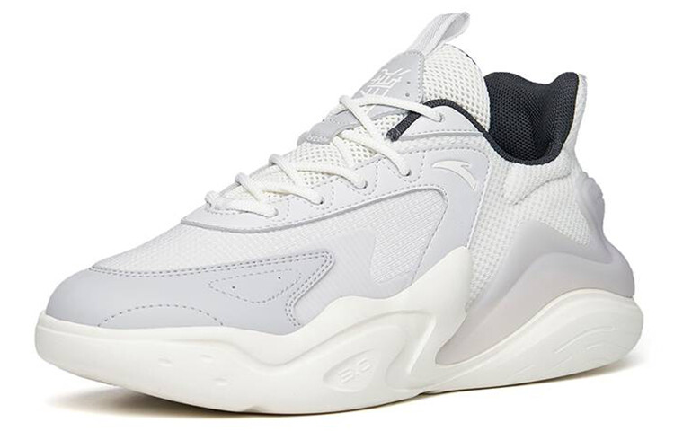 Chao Worship 3.0 Кроссовки для мужчин с низким верхом, плавающие облачно-серые/светло-серебристо-серые/цвета слоновой кости Anta — фото 2