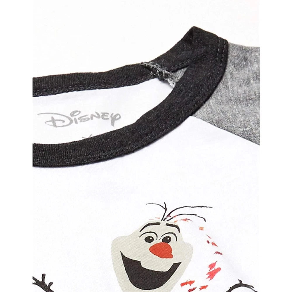 Детская бейсбольная футболка Chaser Disney's Frozen Olaf, белая с серыми вставками, цвет RED513 — фото 2