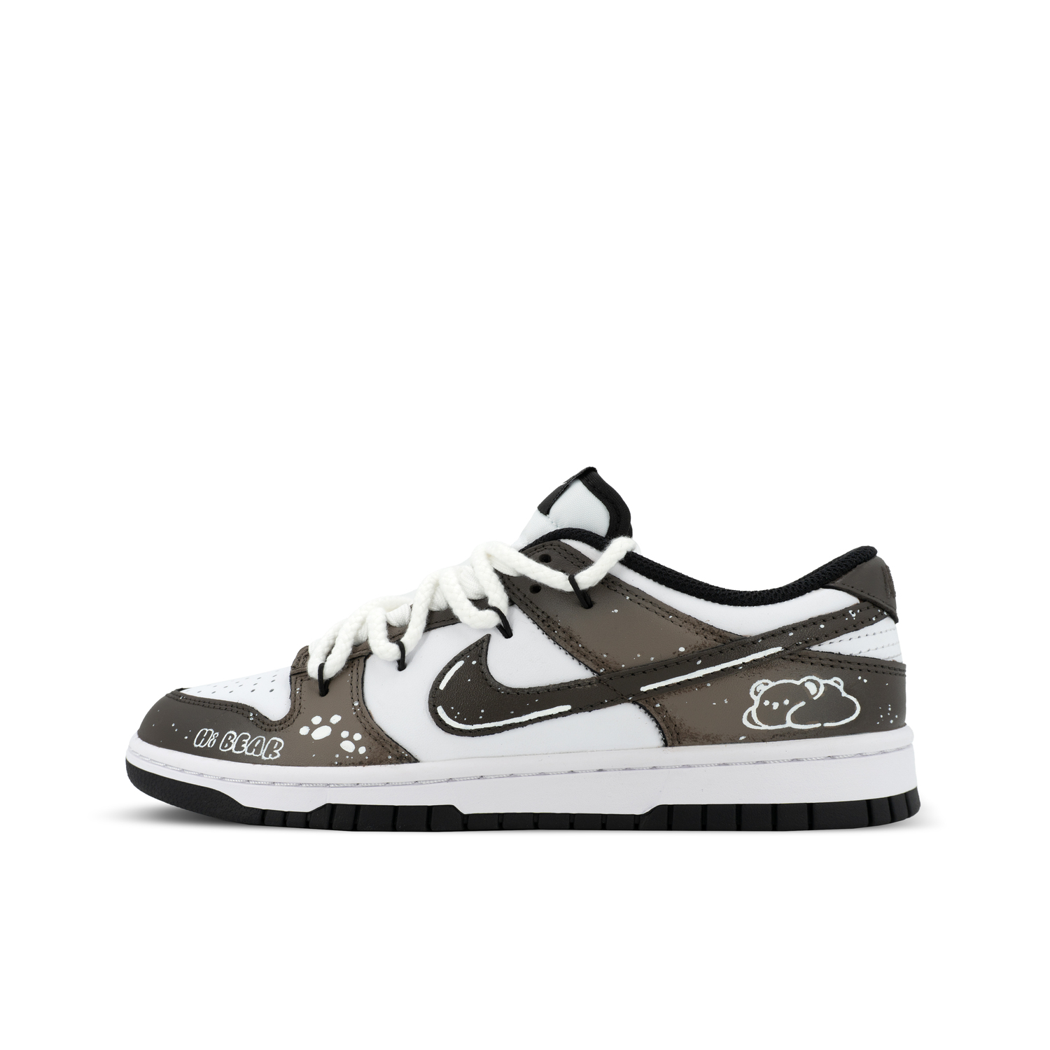 

Nike Кроссовки для скейтбординга Dunk Gorilla Jiedian XJDD Bear Playmate Low top Unisex бело-кофейного цвета