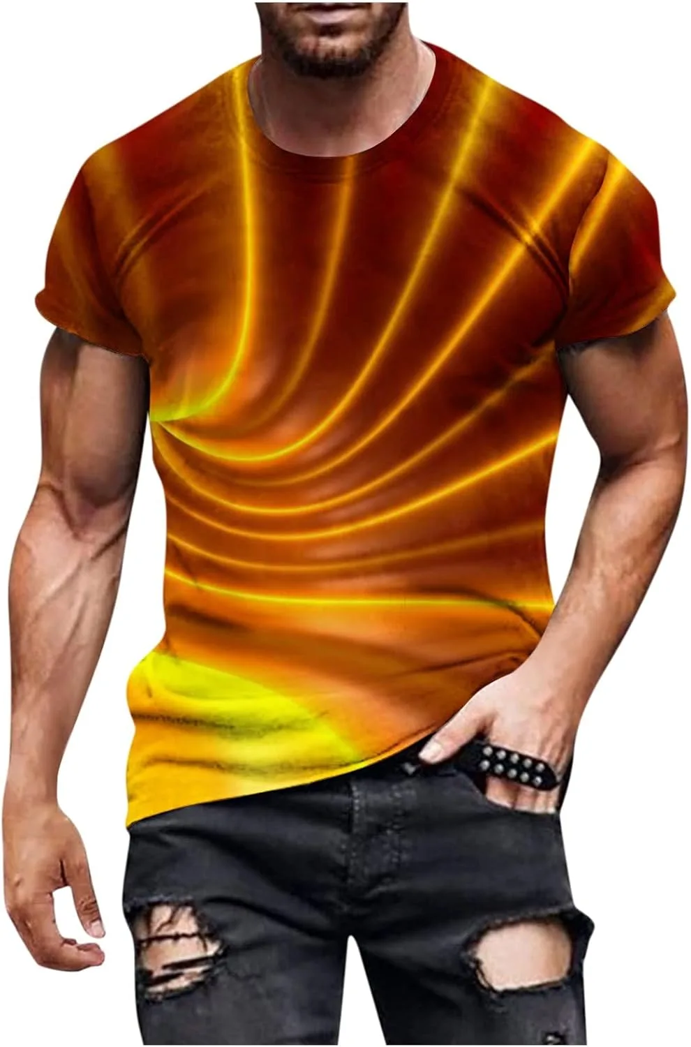 

Ymosrh Мужская футболка Casual Short Sleeve, мягкая, легкая-6XL