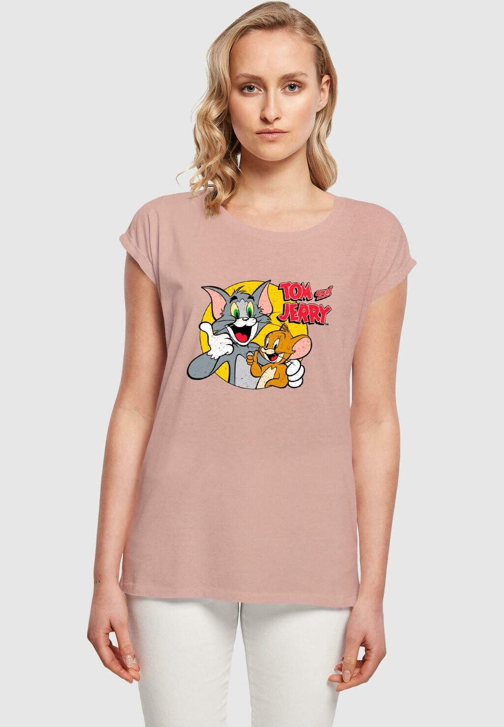 

Футболка с принтом TOM AND JERRY THUMBS UP ABSOLUTE CULT, светло-розовый