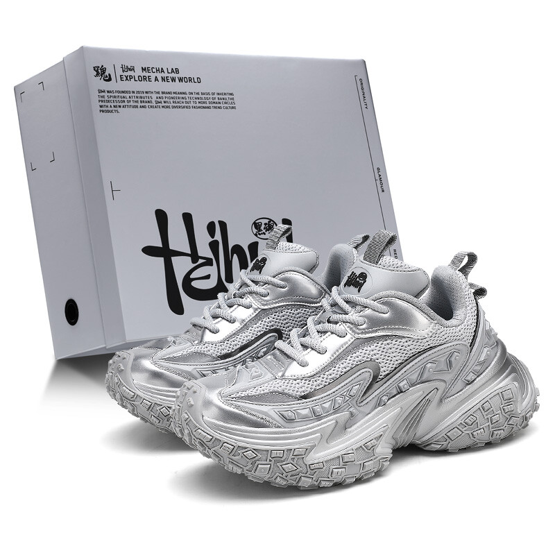

Expertbook Кроссовки Chunky унисекс с низким верхом Blvck Paris, цвет Silver [Wide feet, recommend to size up]