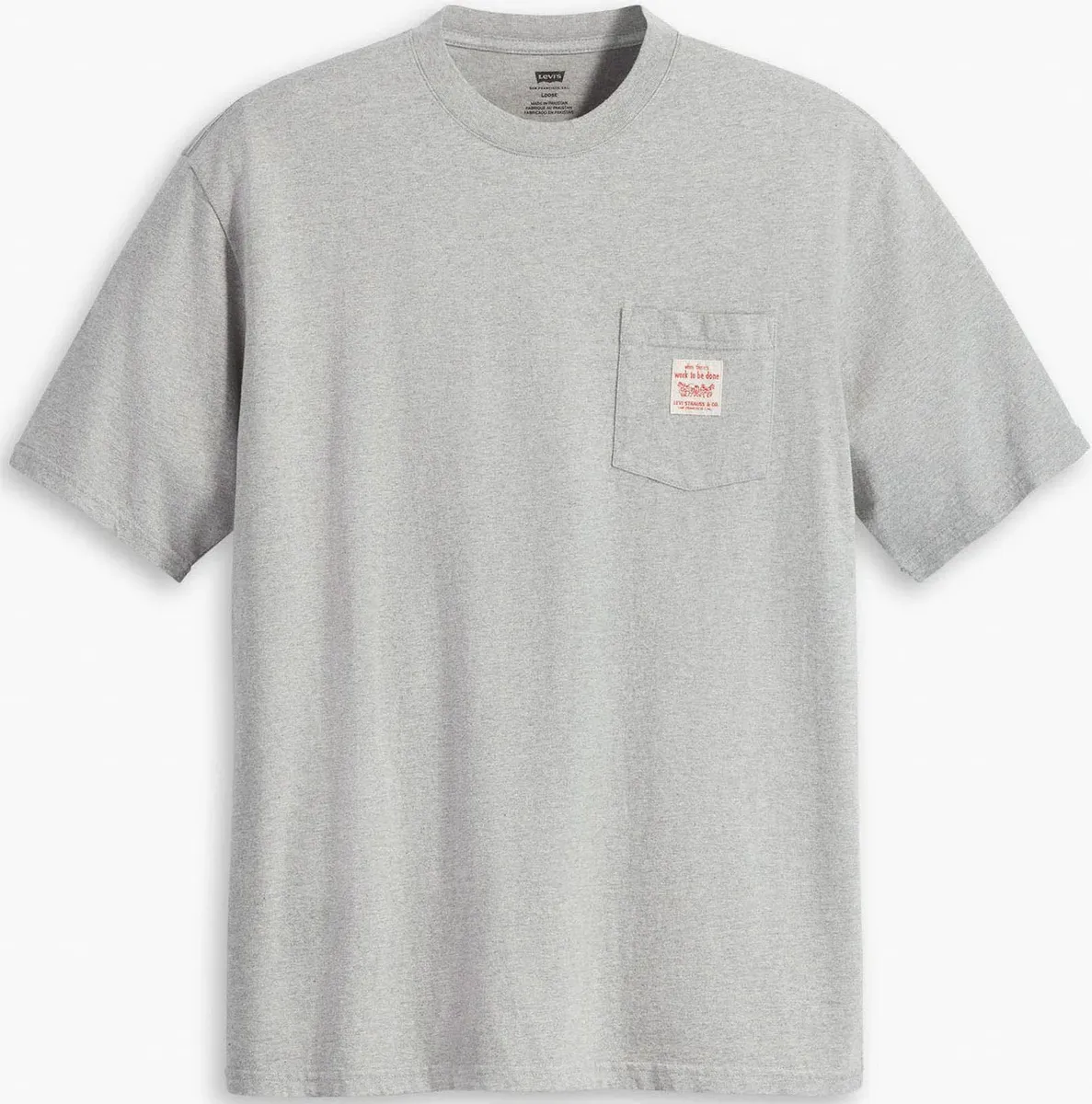 Футболка Levi's "Workwear Tee" с накладным карманом, цвет Mid Tone Grey Heathe — фото 3