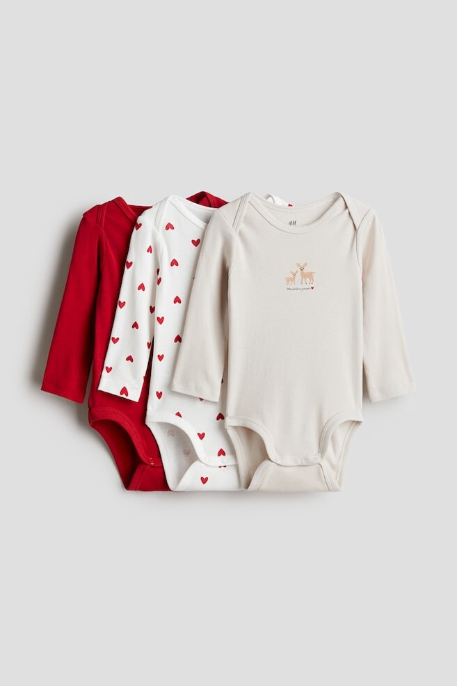 

Комплект из 3 боди с длинными рукавами H&M, красный