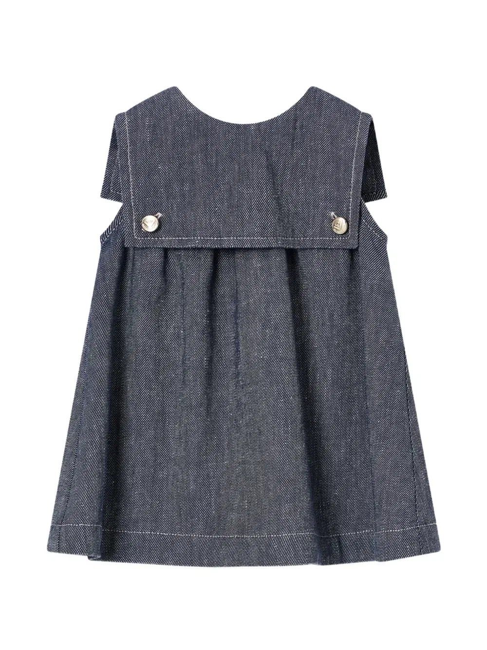 Платье с плиссировкой и пуговицами Emporio Armani Kids, синий