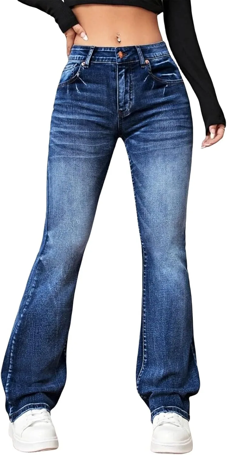 

Женские джинсы Four Seasons с высокой посадкой, слегка расклешенные