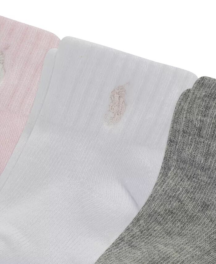 Носки спортивные для девочек, 6 шт. в упаковке Polo Ralph Lauren, розовый — фото 2