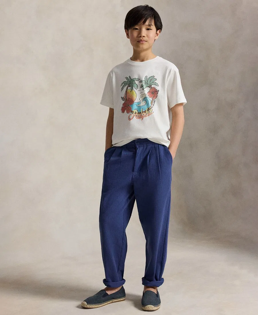 Детская футболка с коротким рукавом и графическим принтом, размер 8-20 Polo Ralph Lauren, белый — фото 2