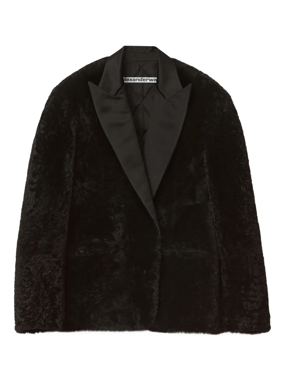 

Пальто-смокинг из овчины Alexander Wang, черный
