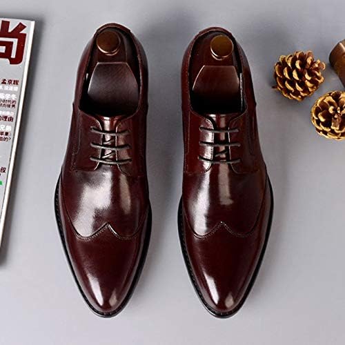 Мужские деловые кожаные туфли, туфли на шнуровке из коровьей кожи, Brock Footwear, городские, для работы, вечеринок и банкетов, красные, 38/UK 5.5/US 6.5 Jlfzc — фото 3