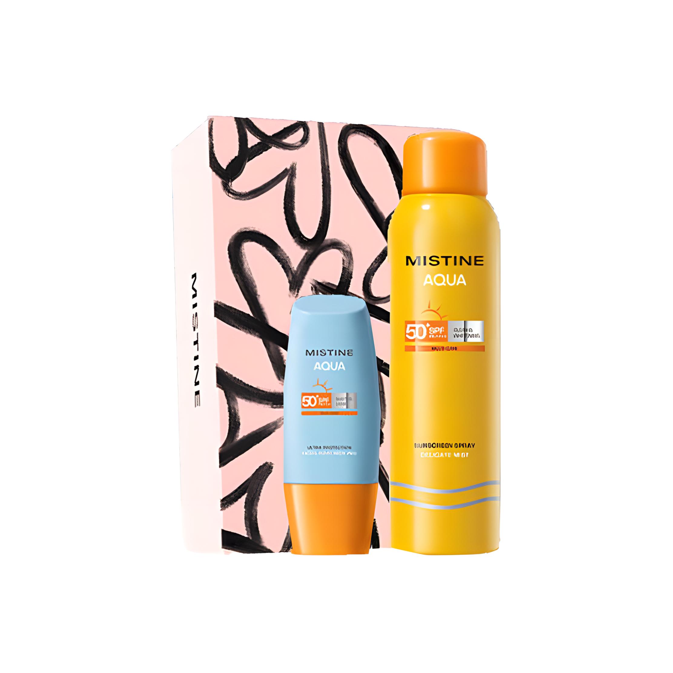 

Mistine Набор для защиты от солнца Little Yellow Hat Little Yellow Spray увлажняющий и осветляющий SPF50+ PA++++ 40мл+100мл