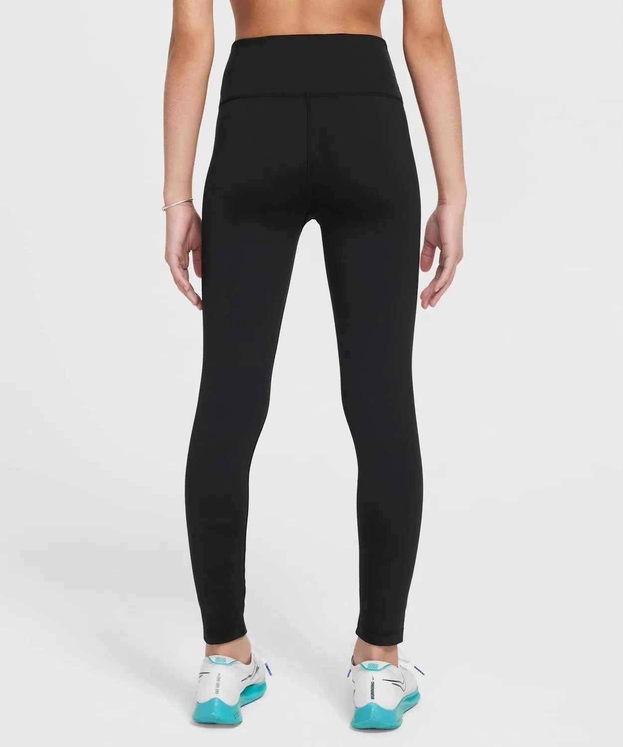 Леггинсы Nike One Dri-FIT для девочек, высокие, чёрные — фото 3