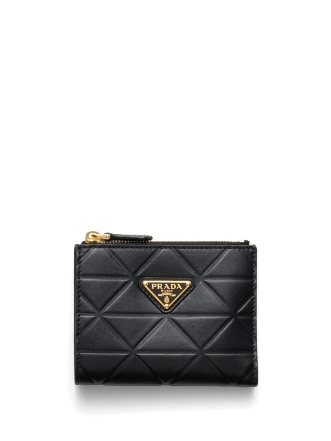 

Prada маленький кожаный кошелек с треугольным мотивом, черный