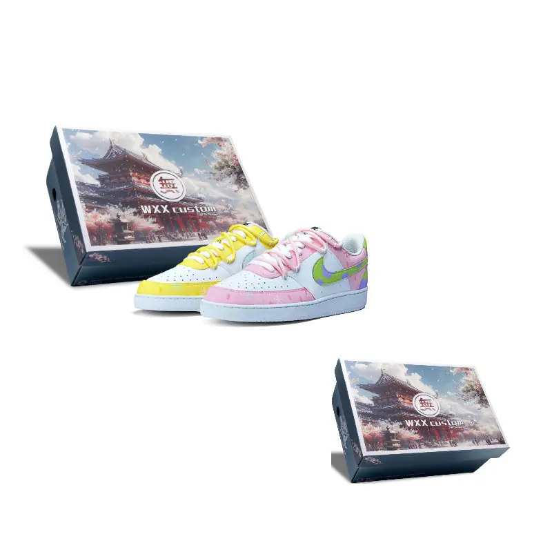 

Nike Court Vision 1 нескользящие износостойкие низкие кроссовки для скейтбординга мужские yellow pink mismatched