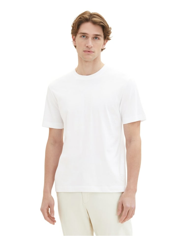 

Tom Tailor Мужская футболка с круглым вырезом белого цвета, Белый, Tom Tailor Мужская футболка с круглым вырезом белого цвета