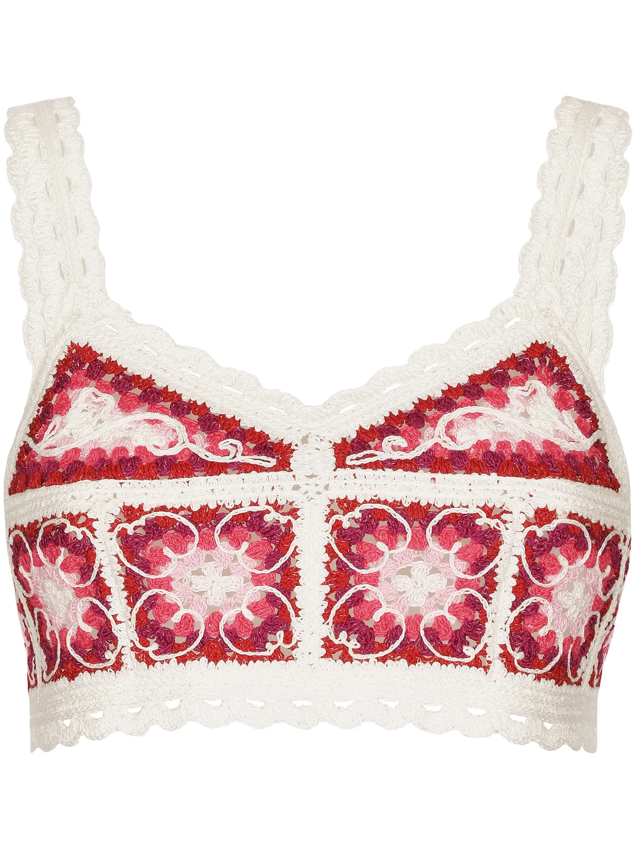 

Укороченный топ в технике кроше Dolce & Gabbana, розовый