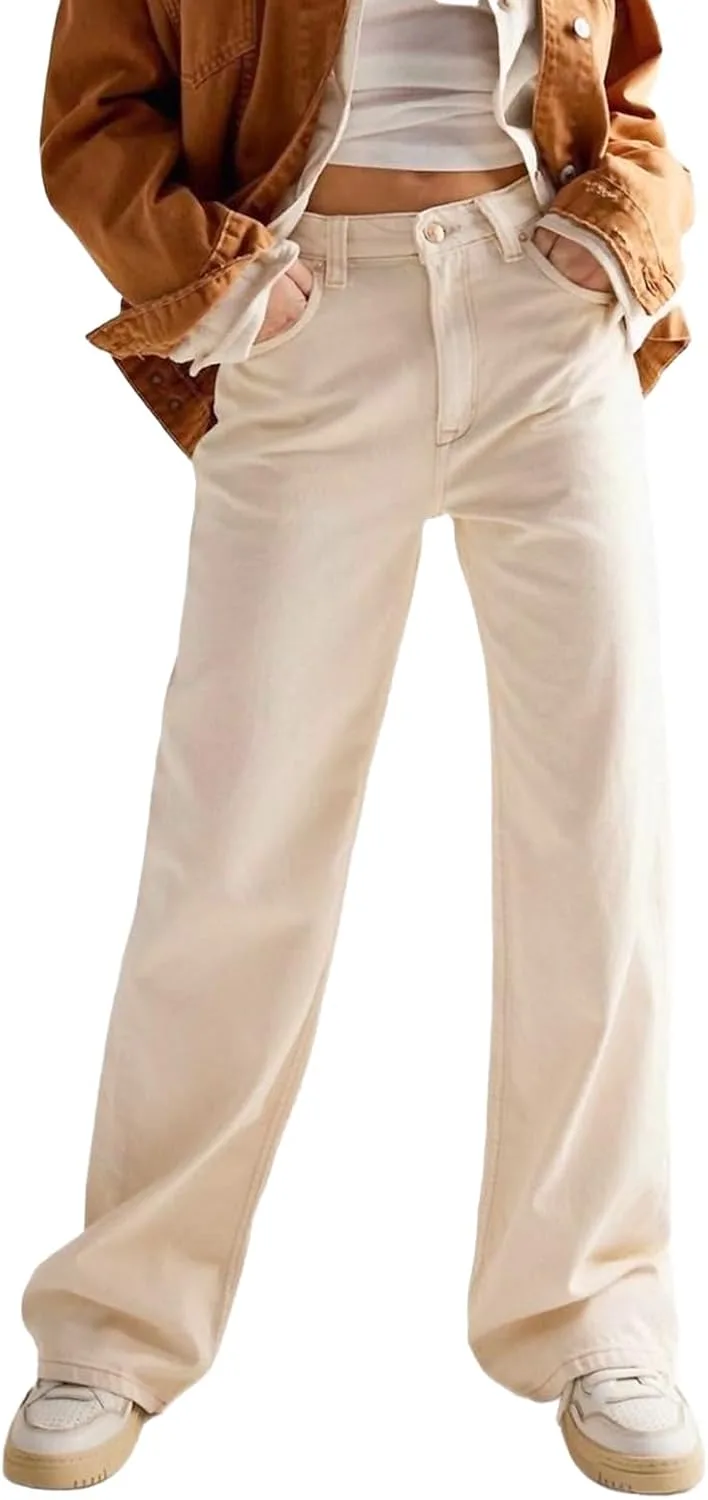 

Женские джинсы с широкими штанинами, завышенная талия, расслабленный крой ACTIFORTERRAS