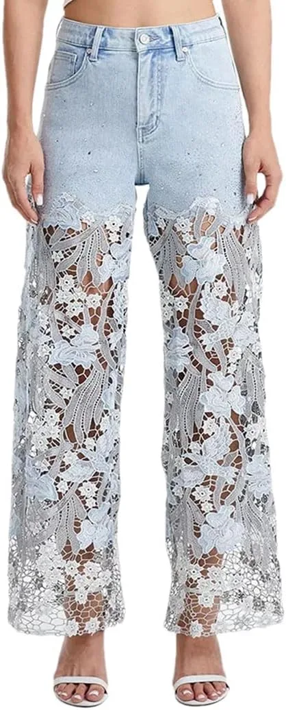 

Женские джинсы High Waist Straight с широкими штанинами