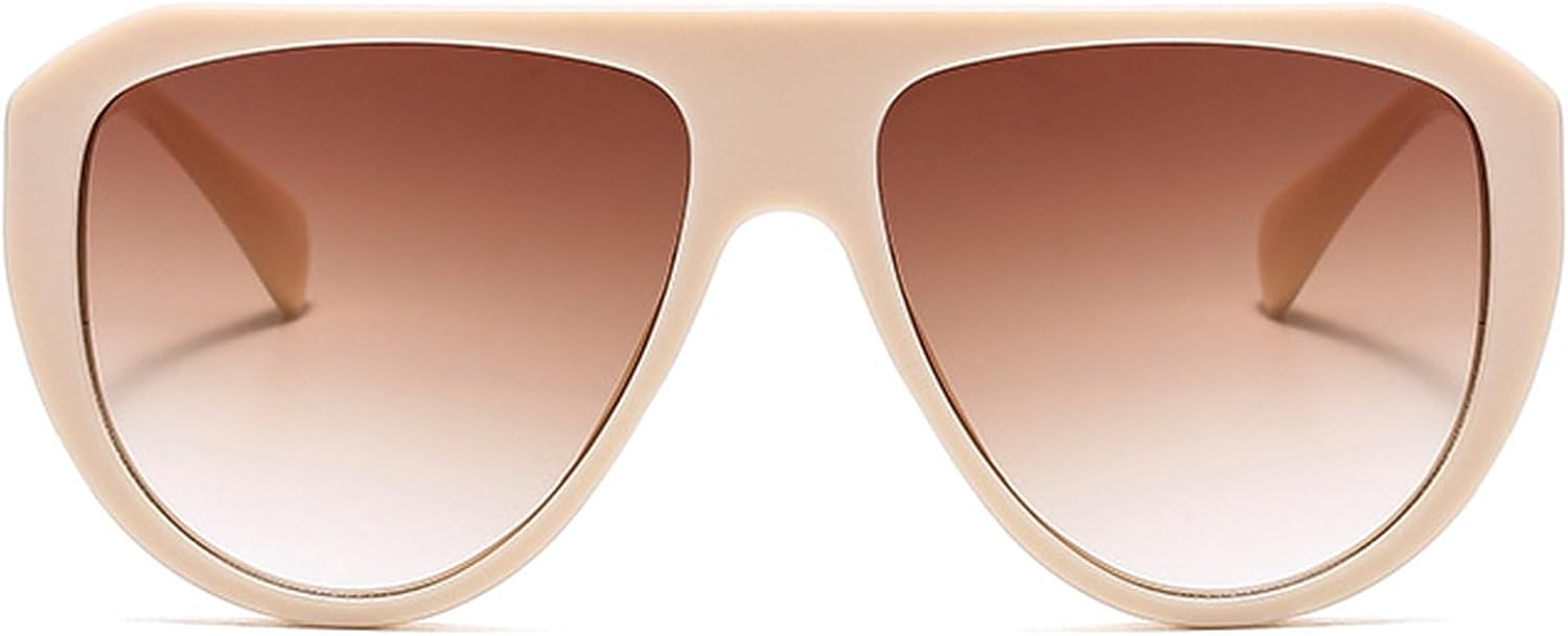 

Винтажные солнцезащитные очки-пилот большого размера для женщин, модные градиентные коричневые солнцезащитные очки для женщин, очки-пилот в крупной оправе mincl, Beige Brown