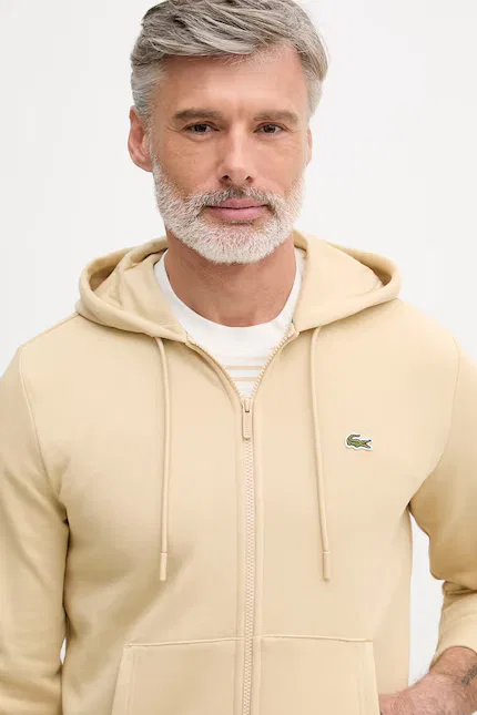Бежевая кофта на молнии Lacoste — фото 4