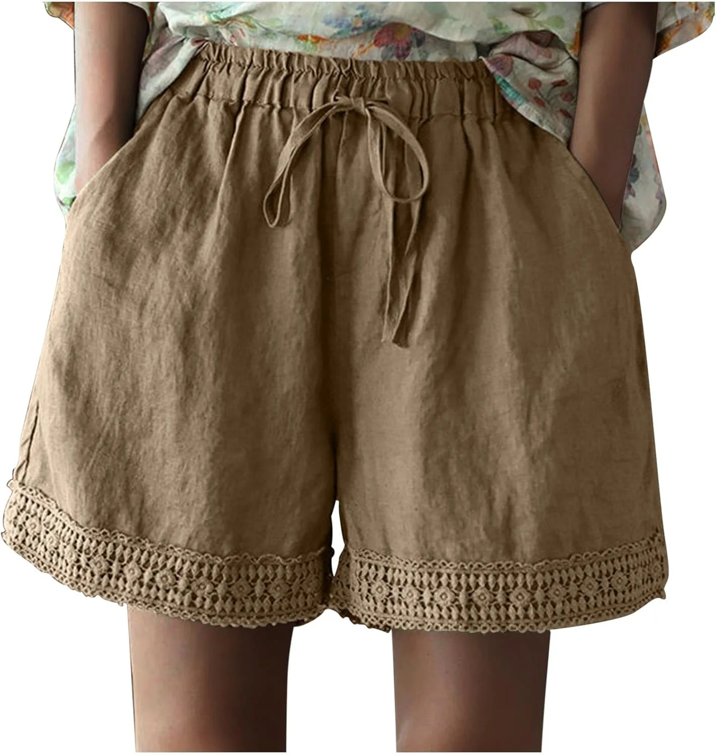 

Женские летние шорты Casual с эластичным поясом и карманами