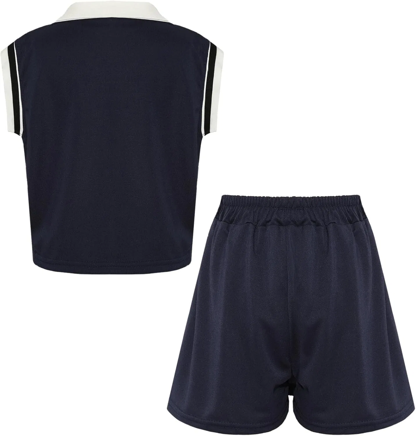 Детский спортивный костюм из топа и юбки Sinleey, Navy Blue — фото 2