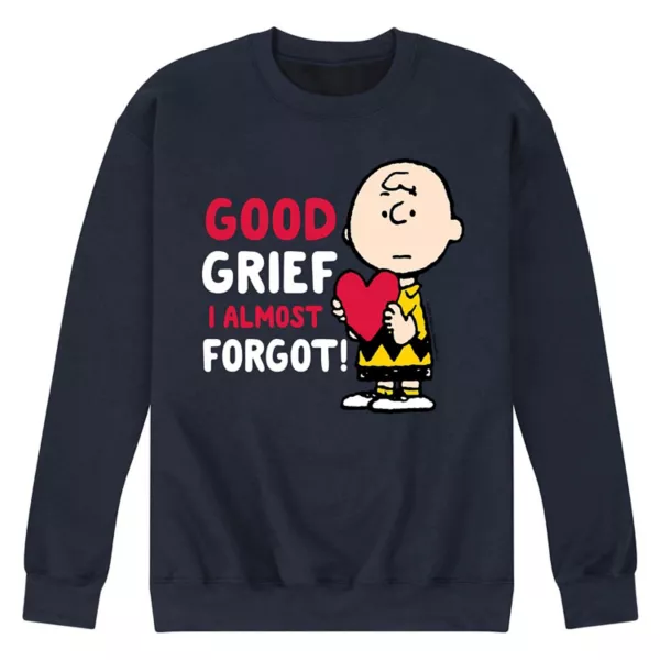 

Мужская флисовая толстовка с надписью «Peanuts Good Gride Forgot» Licensed Character, синий