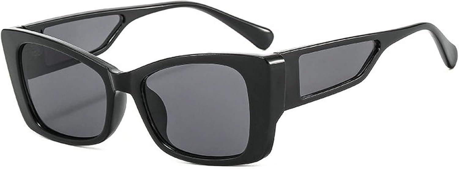 

COTIA Модные солнцезащитные очки «кошачий глаз» с разноцветными линзами для женщин, ретро-очки с двухцветной окраской для мужчин, градиентные солнцезащитные очки с защитой от УФ-излучения UV400, Black