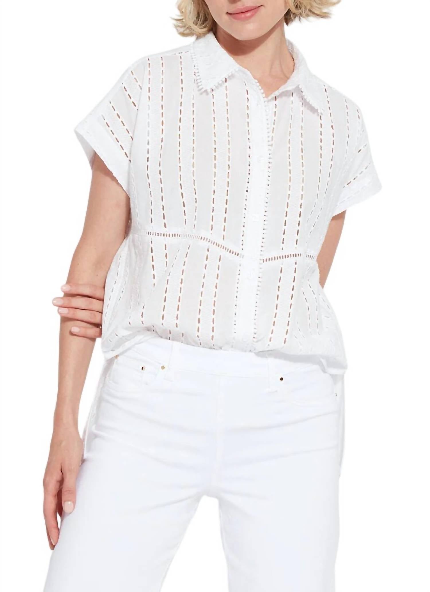 

Рубашка Cornet Cotton Eyelet белого цвета Lysse