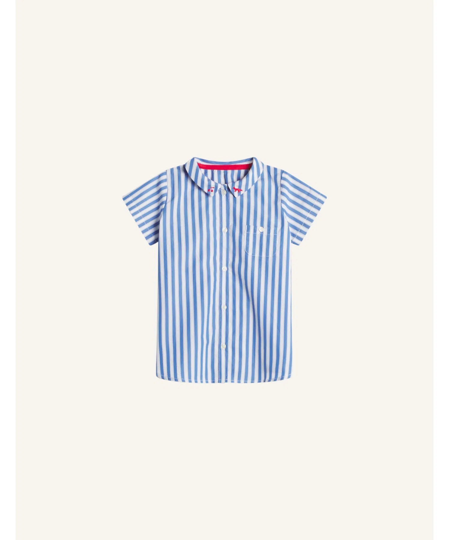 Платье Maison Kitsune LYDIAH из хлопка в полоску с вышивкой, синий