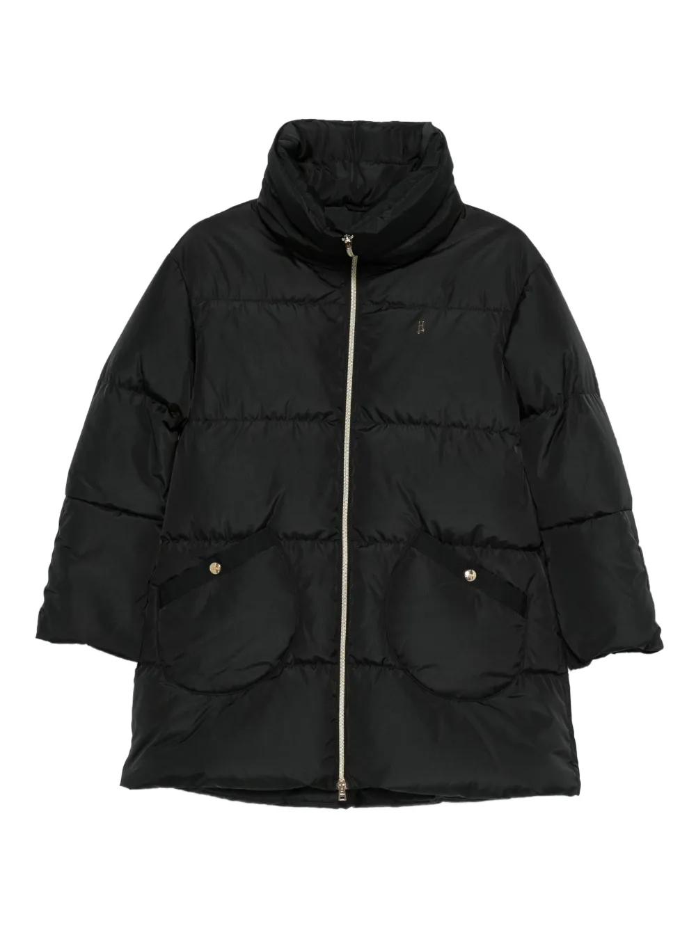 

Стеганое пальто на молнии Herno Kids, черный