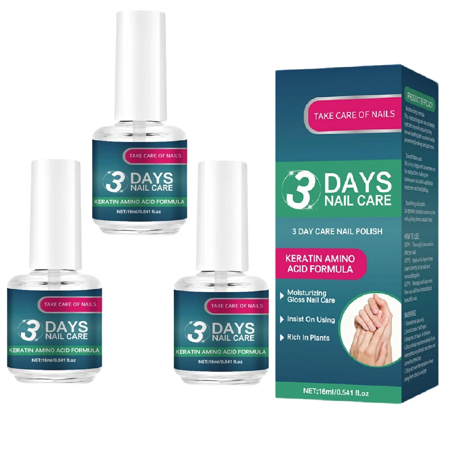 Масло для ухода за ногтями 3 Days Nail Care, 16 мл (3 шт.) Gzwy, 3 Stück