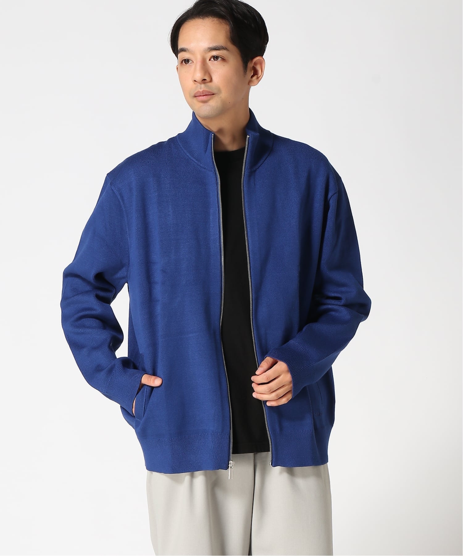 Трикотажная футболка Calvin Klein на молнии Calvin Klein 4LD373G, Bellwether Blue — фото 4
