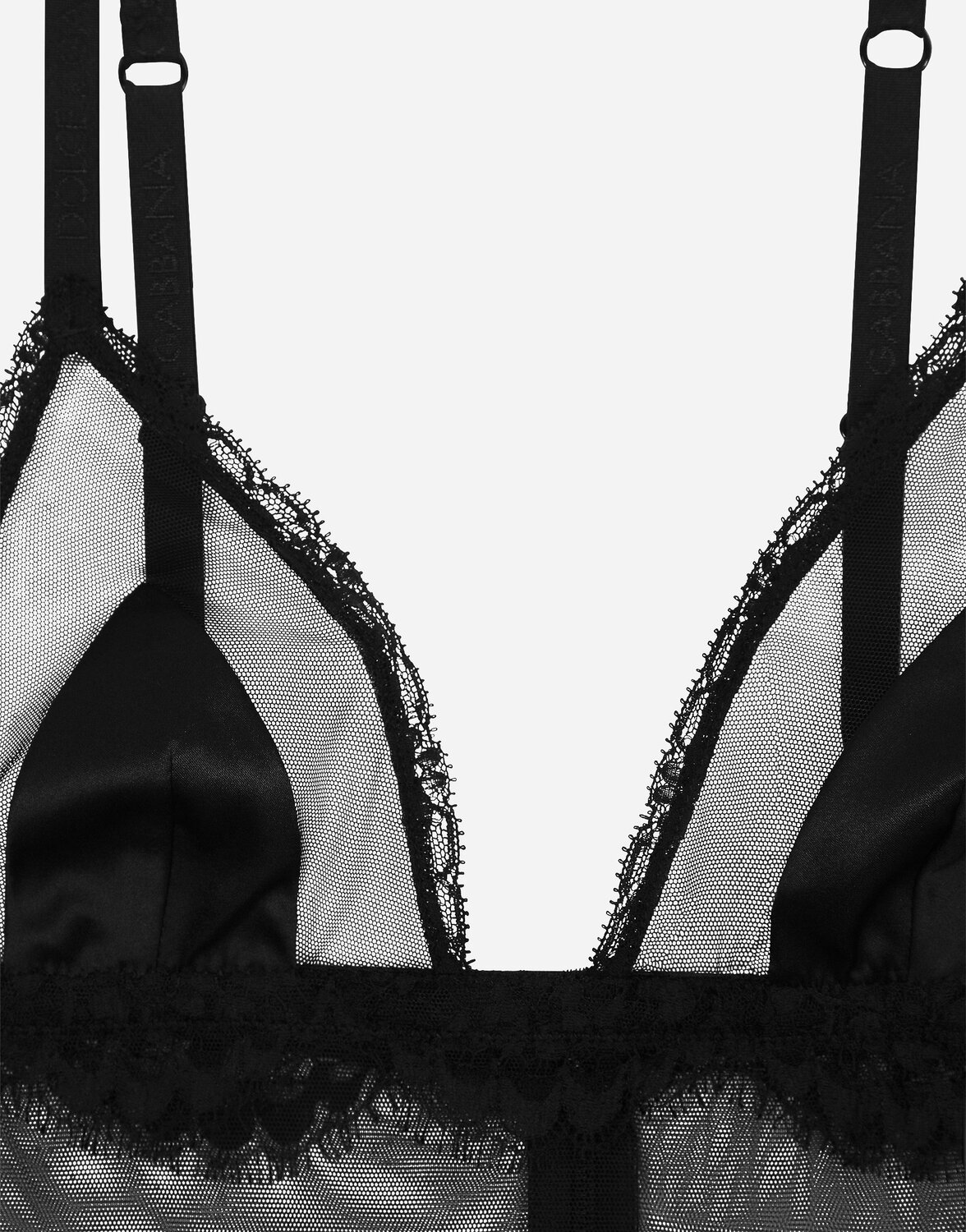 Кружевная и тюлевая майка Dolce & Gabbana, черный — фото 4