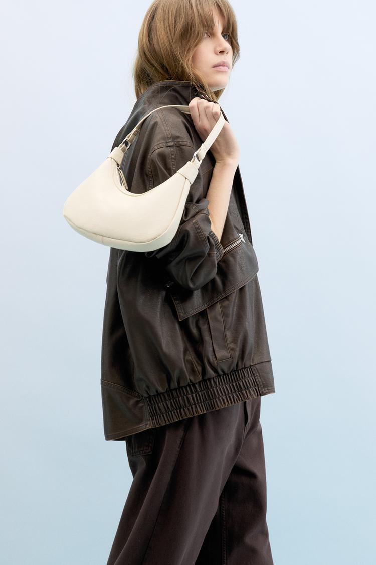 

Сумка через плечо «Полумесяц» Pull And Bear, экрю