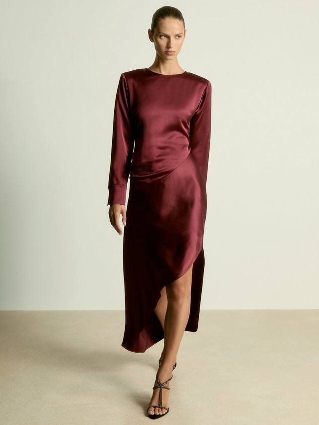 

Асимметричное макси-платье petite valli Reiss, бордовый