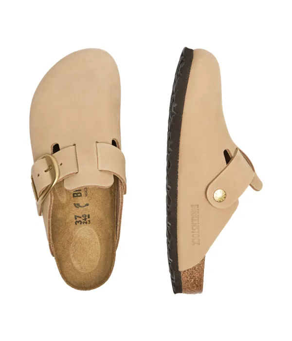 Бостонские мюли, кожаные сандалии Narrow fit Birkenstock, бежевый — фото 4
