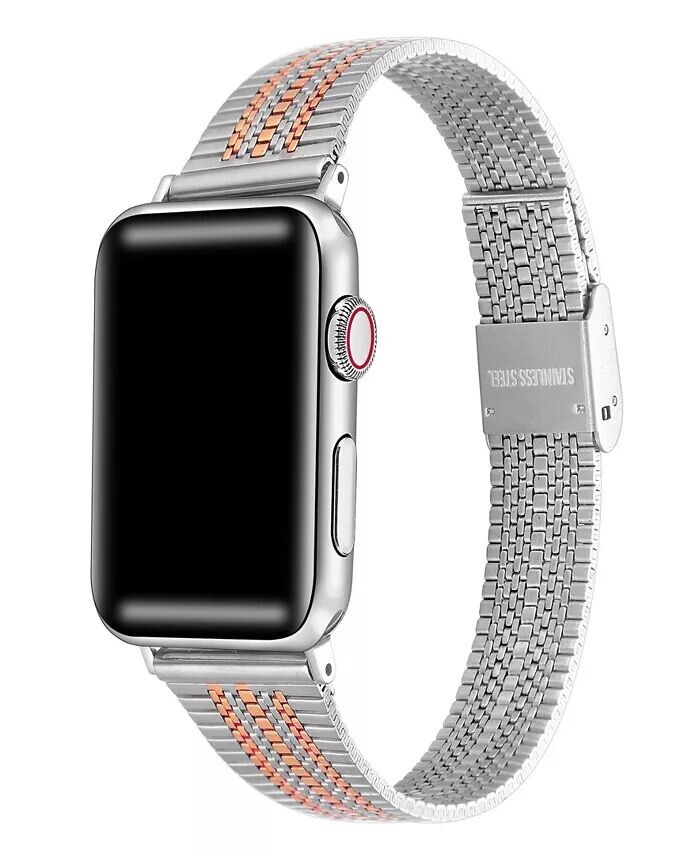 

Двухцветный ремешок унисекс Eliza из нержавеющей стали для Apple Watch, размер — 42 мм, 44 мм, 45 мм, 49 мм Posh Tech, коричневый